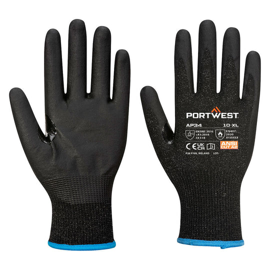 Portwest LR15 Nitrile Foam Touchscreen Glove A2 (Pk12) - Black - AP34 XXL - Overlook Boots