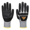 Portwest Impact F13 Nitrile Foam TPR Waterproof Glove A6 - Gray/Black - 12 Pack - AP54 X-Small / Black - Overlook Boots