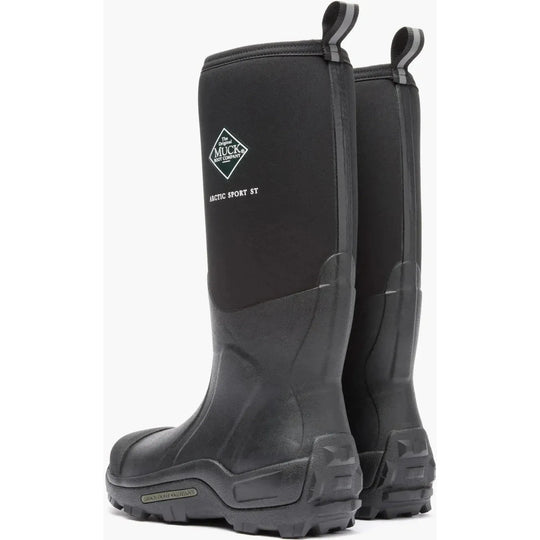 Muck Men's Arctic Sport Tall Steel Toe Waterproof Rubber Work Boot - Black - ASP-STL - Overlook Boots