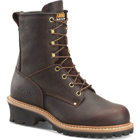 Carolina Women's Elm 8" Logger Work Boot - Brown - CA421 4 / Medium / Dark Brown - Overlook Boots