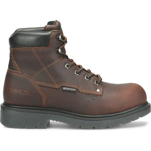 Carolina Men's Dice 6" Comp Toe WP Slip Resistant Work Boot -Brown- CA6011 8 / Medium / Brown - Overlook Boots