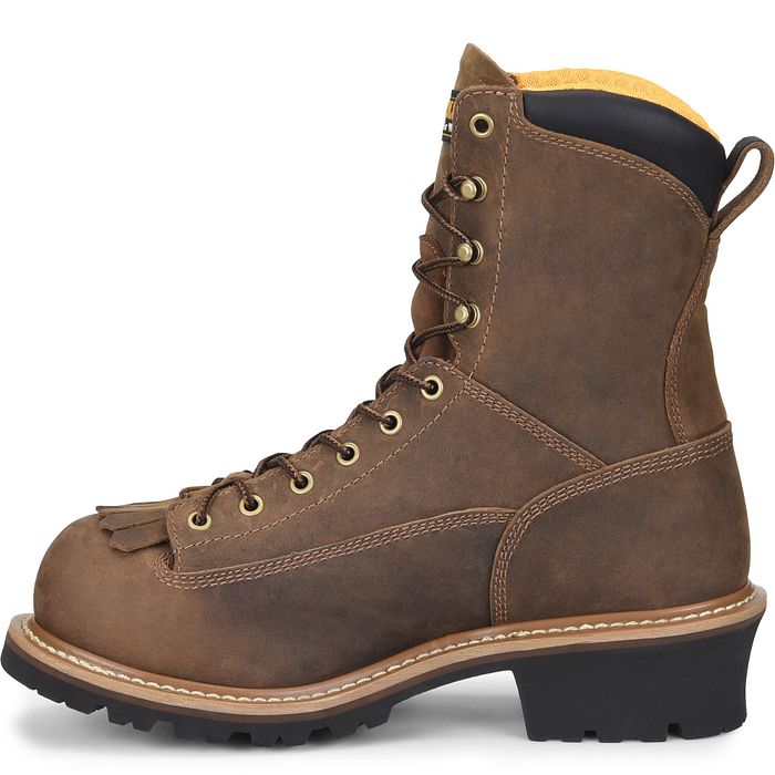 Carolina Men’s Poplar 8” Comp Toe WP Logger Work Boot - Brown - CA9828  - Overlook Boots