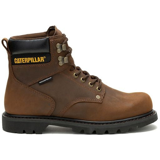 Cat Men's Second Shift Soft Toe WP Slip Resist Work Boot -Brown- P51086 7 / Medium / Brown - Overlook Boots