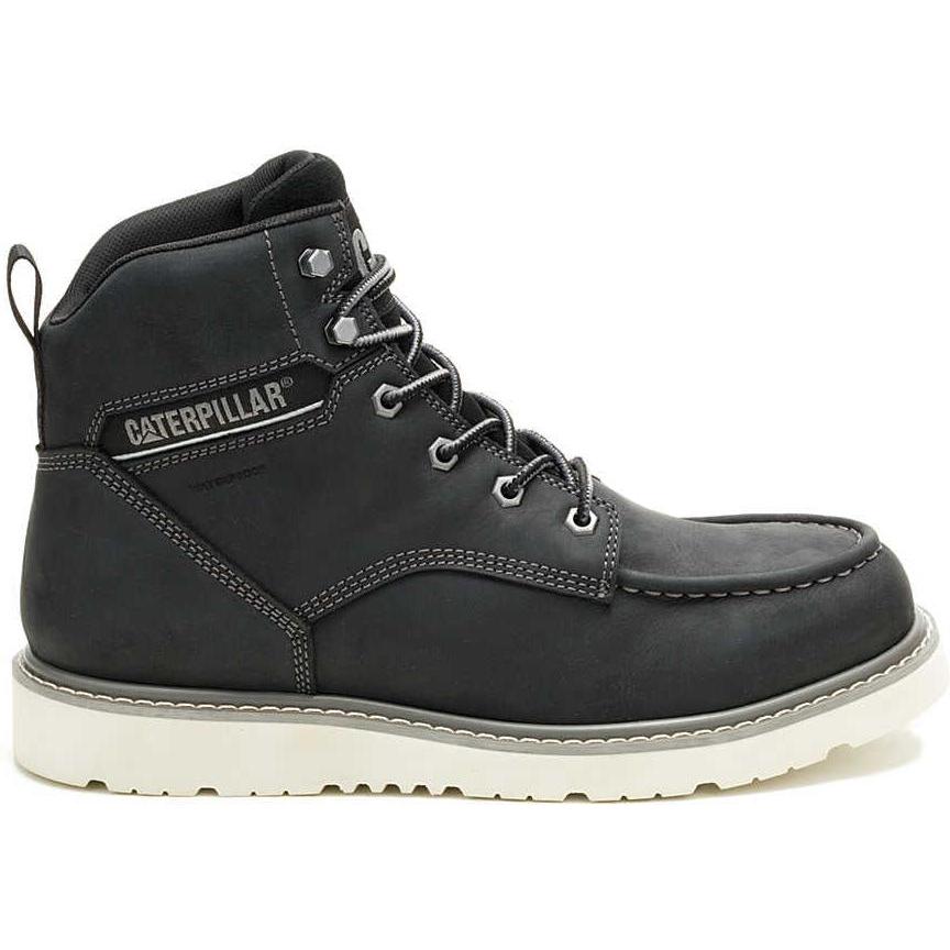 Cat Men's Reclaimer Soft Toe Waterproof Wedge Work Boot - Black - P51106 - Overlook Boots