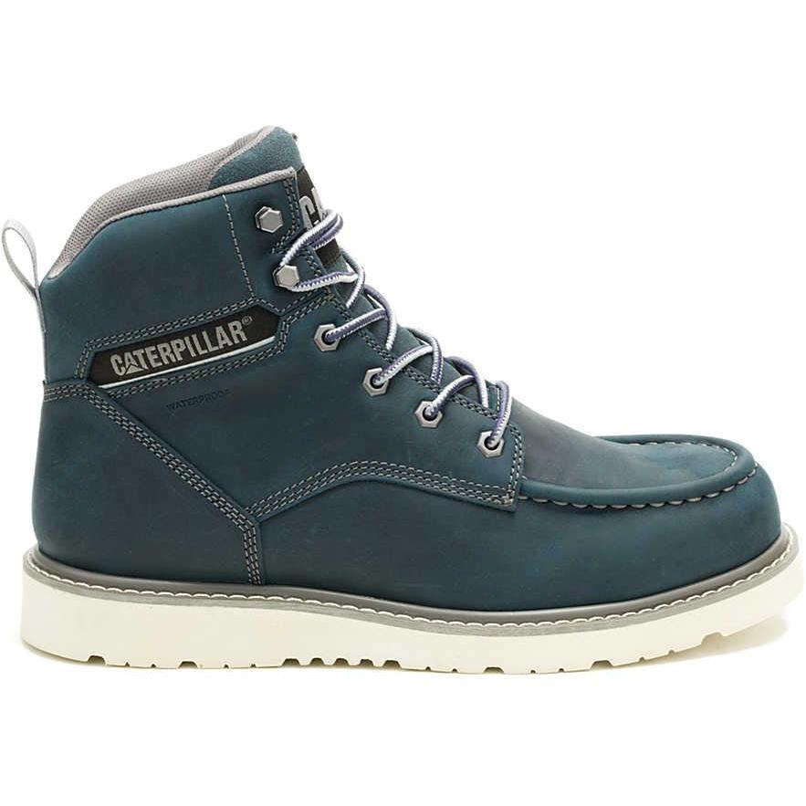 Cat Women's Reclaimer Soft Toe Waterproof Wedge Work Boot - Navy - P51111 - Overlook Boots