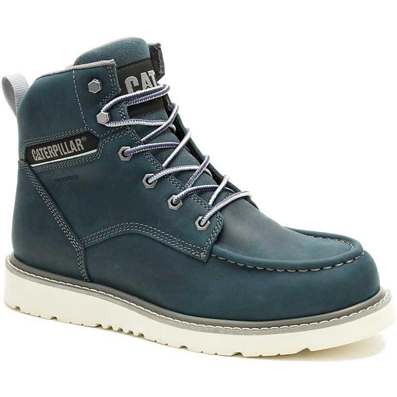 Cat Women's Reclaimer Soft Toe Waterproof Wedge Work Boot - Navy - P51111 5 / Medium / Navy - Overlook Boots