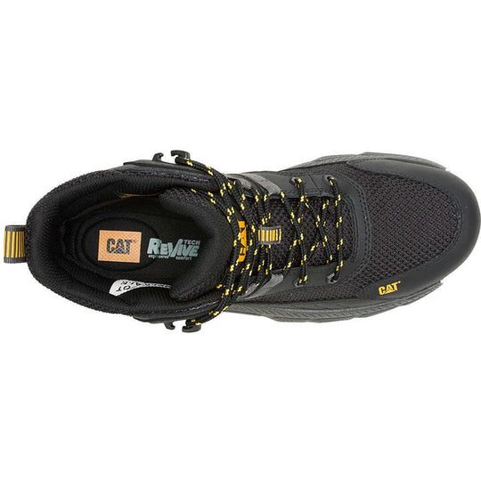 Cat Men's Booster Vent Slip Resistant Wedge Work Boot- Black- P51114 - Overlook Boots