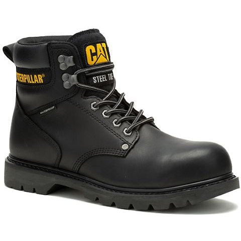 Cat Men's Second Shift Steel Toe WP Slip Resist Work Boot -Black- P91658  - Overlook Boots