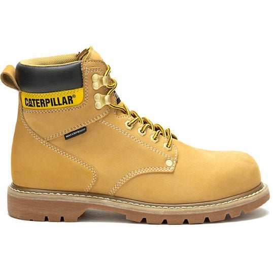 Cat Men's Second Shift Steel Toe Waterproof Slip Resistant Work Boot -Honey- P91659 7 / Medium / Honey - Overlook Boots