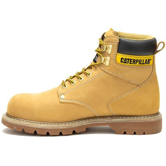 Cat Men's Second Shift Steel Toe Waterproof Slip Resistant Work Boot -Honey- P91659 - Overlook Boots