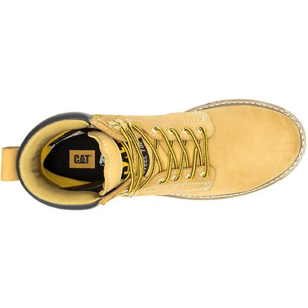 Cat Men's Second Shift Steel Toe Waterproof Slip Resistant Work Boot -Honey- P91659 - Overlook Boots
