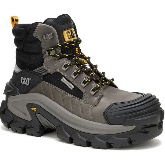 Cat Men's Invader Max Composite Toe Waterproof Slip Resistant Work Boot -Gargoyle- P91730 7 / Medium / Gray - Overlook Boots