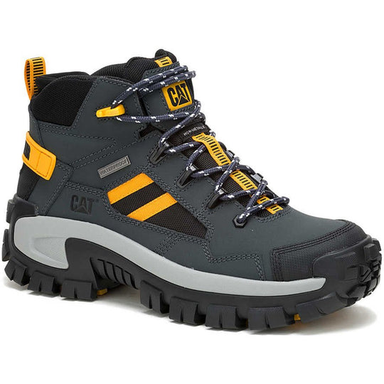 Cat Men's Invader Mid Vent Composite Toe Waterproof Work Boot -Shadows- P91757 7 / Medium / Black - Overlook Boots