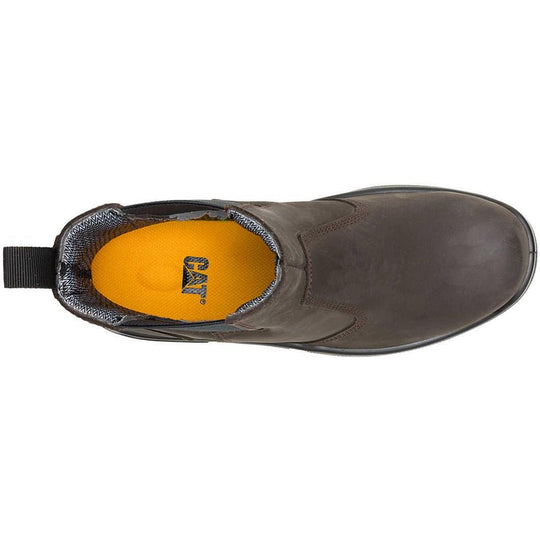 Cat Men's Striver Steel Toe Waterproof Chelsea Work Boot - Brown - P91758 - Overlook Boots