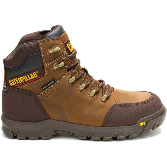 Cat Men's Resorption Comp Toe Waterproof Slip Resistant Work Boot - Brown - P91791 - Overlook Boots
