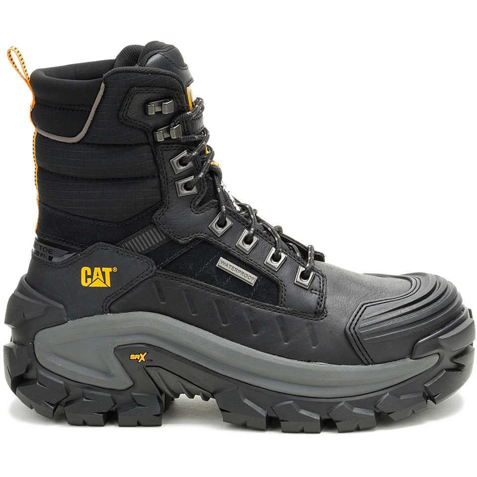 Cat Men's Invader Max 8" Comp Toe Waterproof Thinsulate Work Boot - Black - P91806 - Overlook Boots
