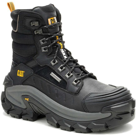 Cat Men's Invader Max 8" Comp Toe Waterproof Thinsulate Work Boot - Black - P91806 7 / Medium / Black - Overlook Boots