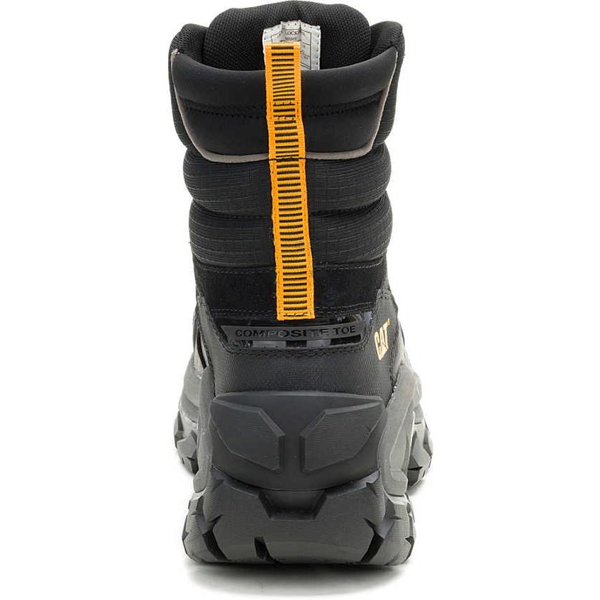 Cat Men's Invader Max 8" Comp Toe Waterproof Thinsulate Work Boot - Black - P91806 - Overlook Boots