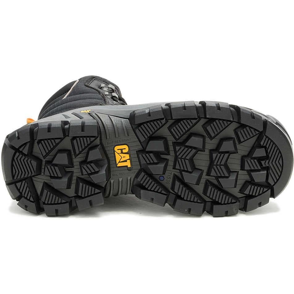 Cat Men's Invader Max 8" Comp Toe Waterproof Thinsulate Work Boot - Black - P91806 - Overlook Boots