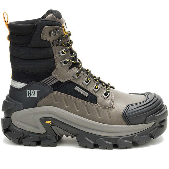 Cat Men's Invader Max 8" Comp Toe Waterproof Thinsulat Work Boot - Gargoyle - P91822 - Overlook Boots