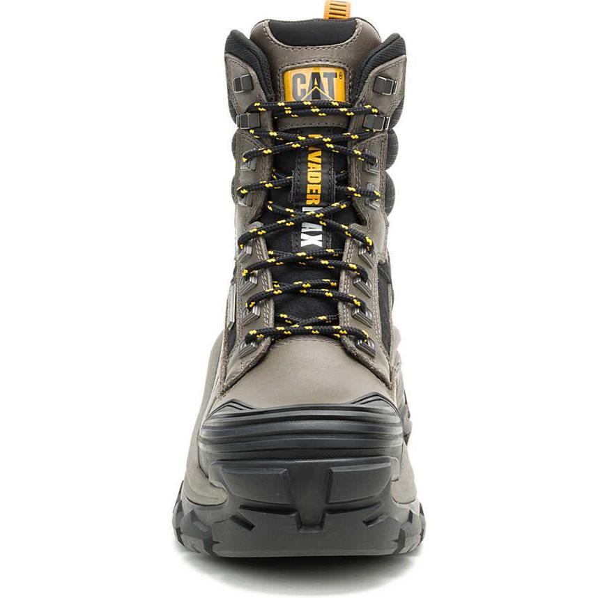 Cat Men's Invader Max 8" Comp Toe Waterproof Thinsulat Work Boot - Gargoyle - P91822 - Overlook Boots