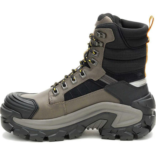 Cat Men's Invader Max 8" Comp Toe Waterproof Thinsulat Work Boot - Gargoyle - P91822 - Overlook Boots