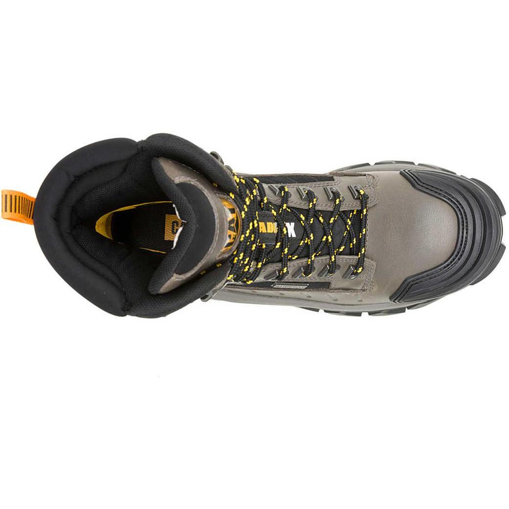 Cat Men's Invader Max 8" Comp Toe Waterproof Thinsulat Work Boot - Gargoyle - P91822 - Overlook Boots