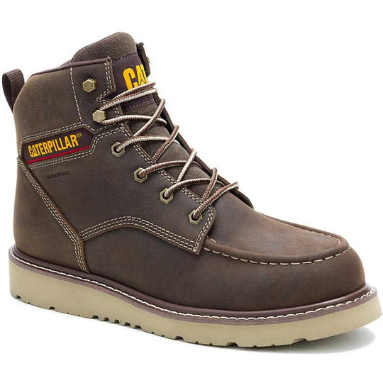 Cat Men's Reclaimer Steel Toe Waterproof Wedge Work Boot- Coffee- P91834 6 / Medium / Coffee Bean - Overlook Boots
