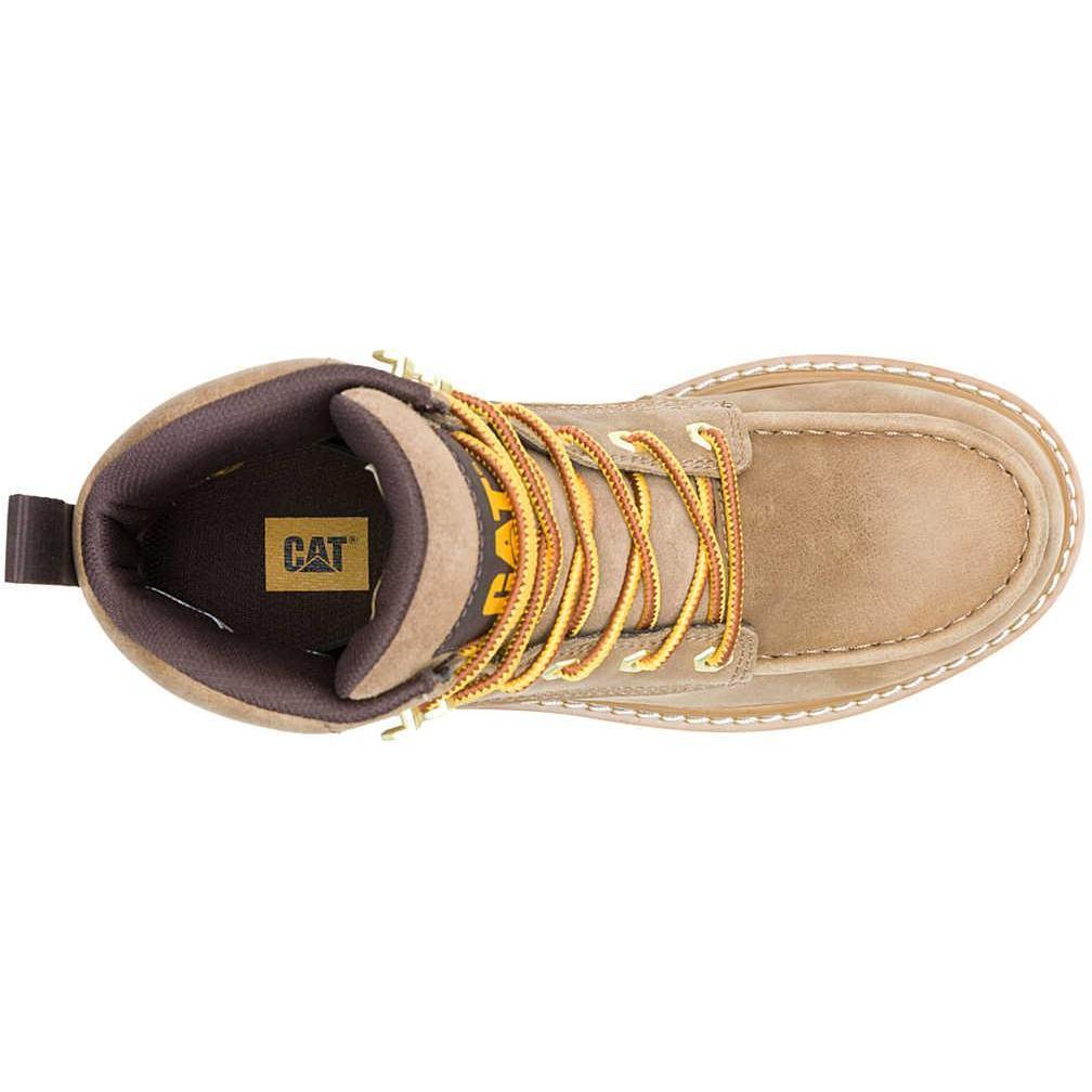 Cat Women's Reclaimer Soft Toe Waterproof Wedge Work Boot - Sand - P51100 - Overlook Boots