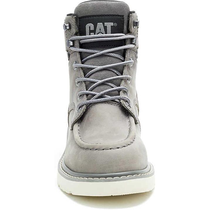 Cat Women's Reclaimer Steel Toe Waterproof Wedge Work Boot - Grey- P91837 - Overlook Boots