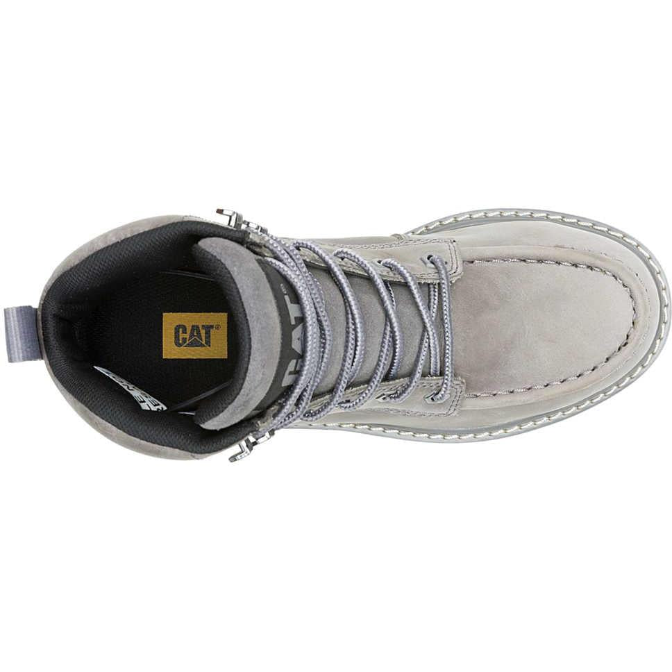 Cat Women's Reclaimer Steel Toe Waterproof Wedge Work Boot - Grey- P91837 - Overlook Boots