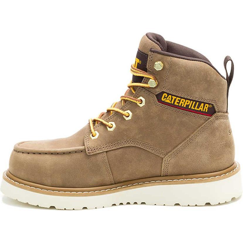 Cat Women's Reclaimer Steel Toe Waterproof Wedge Work Boot - Sand - P91838 - Overlook Boots