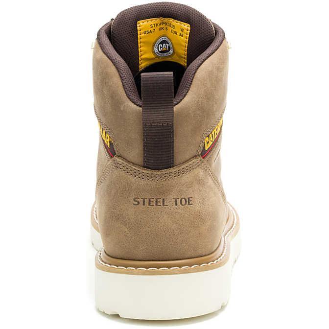 Cat Women's Reclaimer Steel Toe Waterproof Wedge Work Boot - Sand - P91838 - Overlook Boots