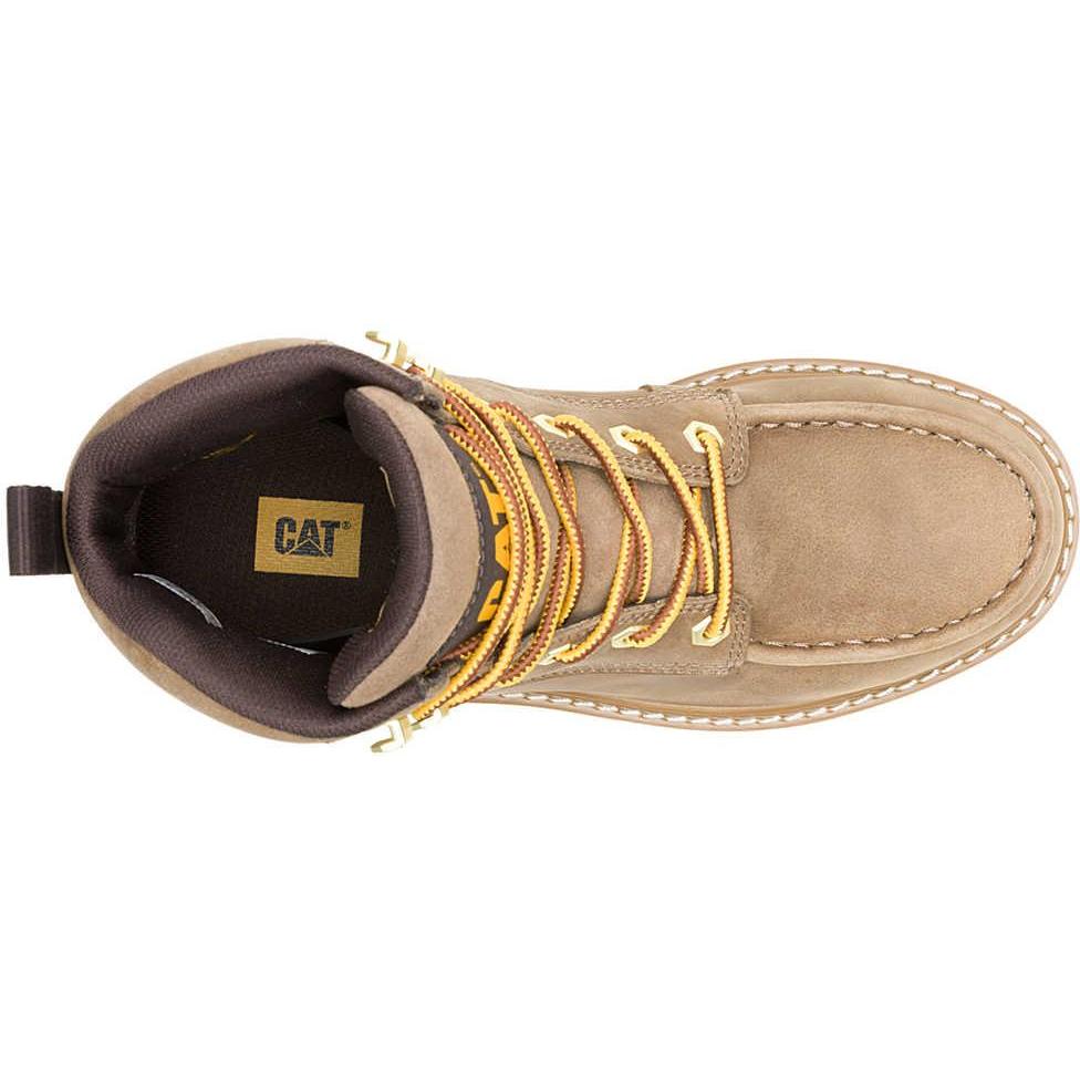 Cat Women's Reclaimer Steel Toe Waterproof Wedge Work Boot - Sand - P91838 - Overlook Boots