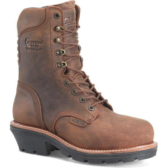Chippewa Men's Thunderstruck 9" Comp Toe Waterproof Logger Work Boot- Brown- TH1022 8 / Medium / Brown - Overlook Boots
