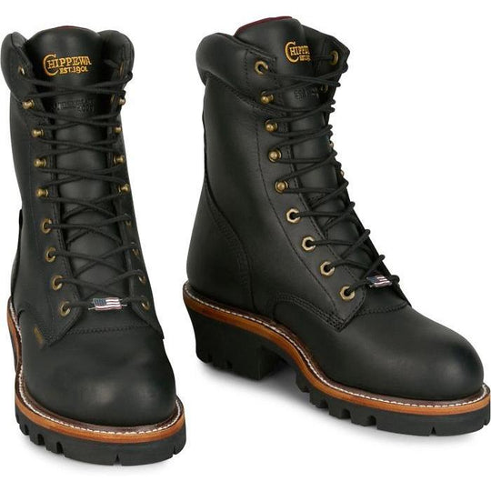 Chippewa Men's Super Logger 9" Steel Toe WP 400G Logger Work Boot - Black - SL5410 - Overlook Boots