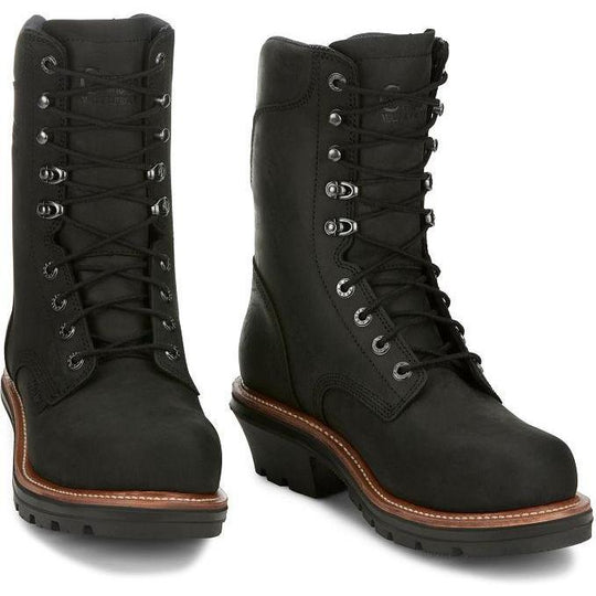Chippewa Men's Thunderstruck 9" Comp Toe Waterproof Logger Work Boot- Black- TH1020 - Overlook Boots