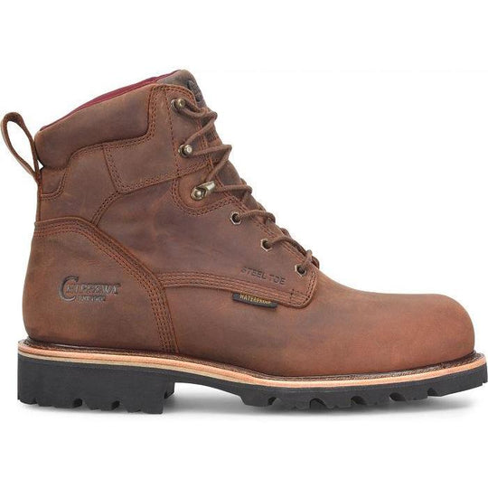 Chippewa Men's Super DNA 6" Steel Toe Waterproof 400G Work Boot- Brown- 59208 - Overlook Boots