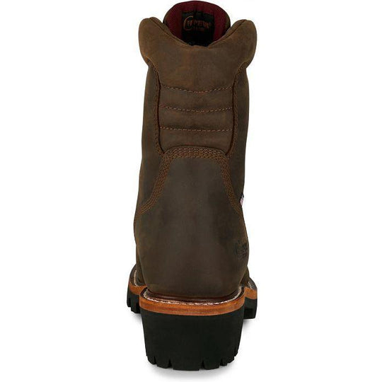 Chippewa Men's Super Logger 9" Steel Toe Waterproof USA Made Work Boot- Brown- SL5407 - Overlook Boots