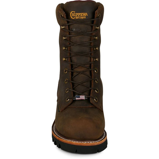 Chippewa Men's Super Logger 9" WP Insulated Soft Toe Logger Boot - Brown - SL5408
