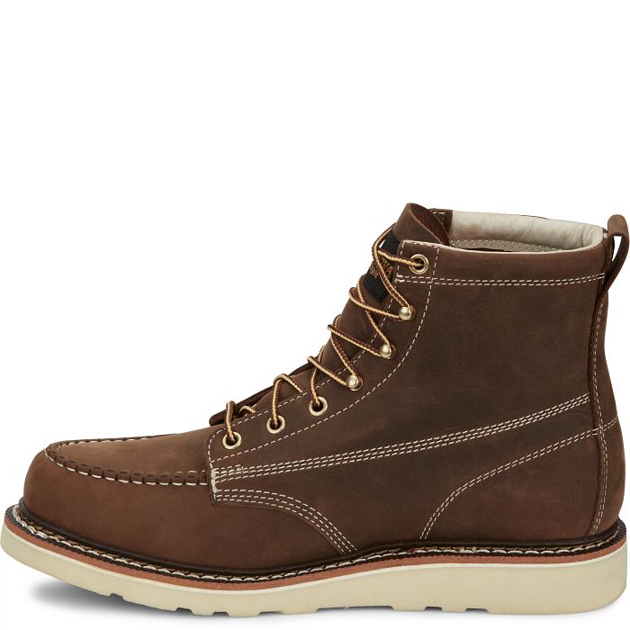Chippewa Men's Edge Walker 6" Moc Toe Lace Up Work Boot -Brown- ED5322  - Overlook Boots