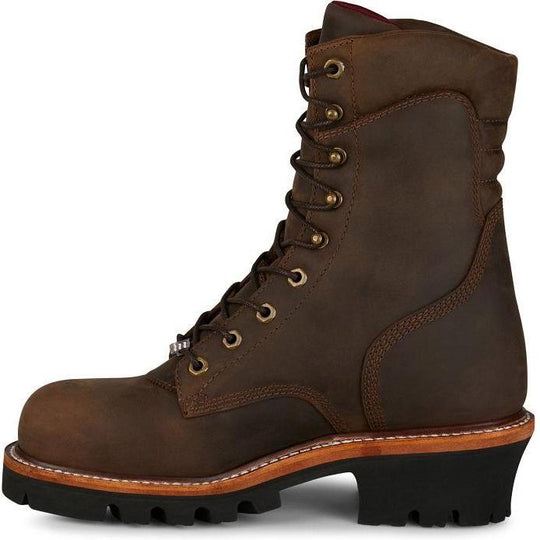 Chippewa Men's Super Logger 9" Steel Toe Waterproof USA Made Work Boot- Brown- SL5407 - Overlook Boots