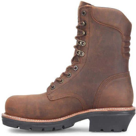 Chippewa Men's Thunderstruck 9" Comp Toe Waterproof Logger Work Boot- Brown- TH1022 - Overlook Boots