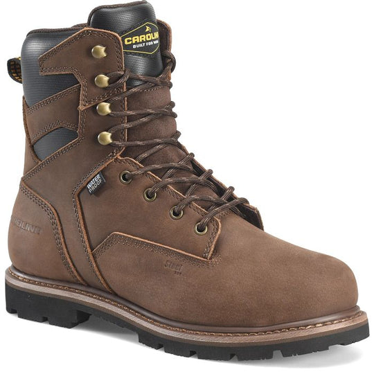 Carolina Men's Gruntz 8" Steel Toe Waterproof Steel Toe Work Boot - Brown - CA3599 8.0 / Medium / Brown - Overlook Boots