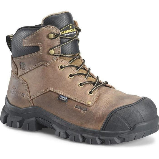 Carolina Men's Gruntz 6" Aluminum Toe Waterproof Work Boot- Brown- CA3604 8 / Medium / Brown - Overlook Boots
