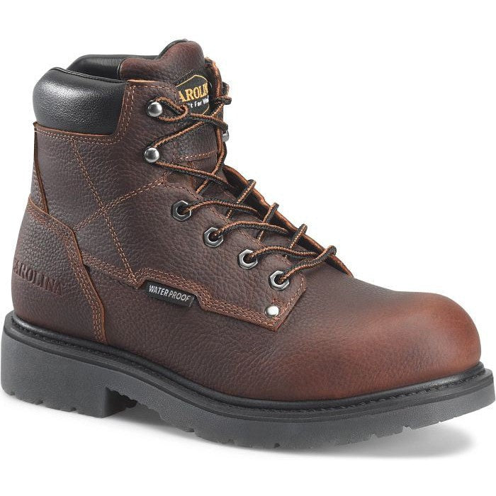 Carolina Men's Dice 6" Waterproof Slip Resistant Work Boot -Brown- CA6011  - Overlook Boots