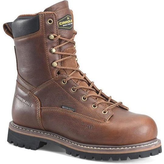 Carolina Men's Grind 8" Comp Toe Waterproof Work Boot - Brown - CA8580 - Overlook Boots