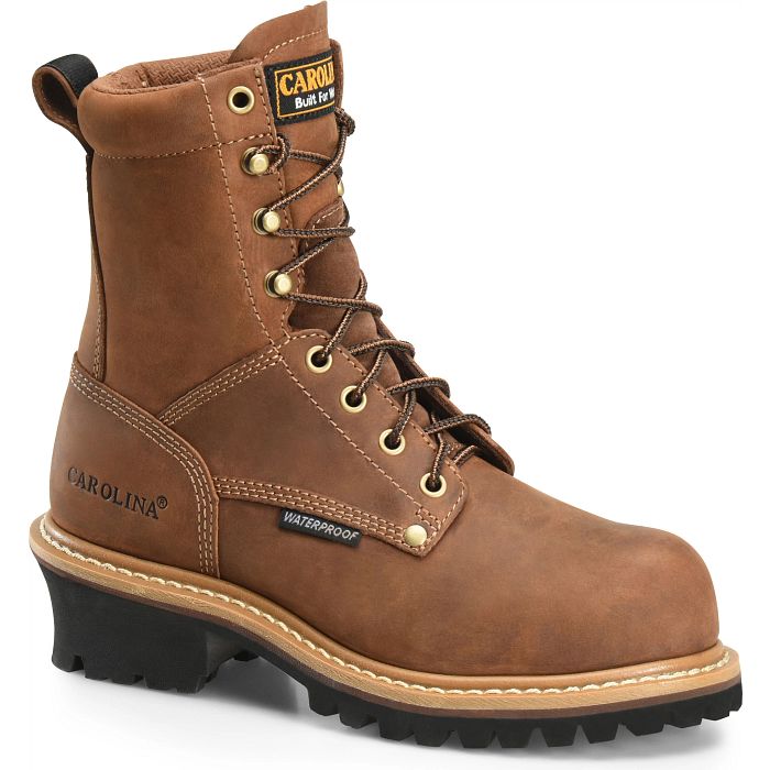 Carolina Women's Elm 8" Composite Toe Waterproof Slip Resistant Work Boot -Brown- CA1435