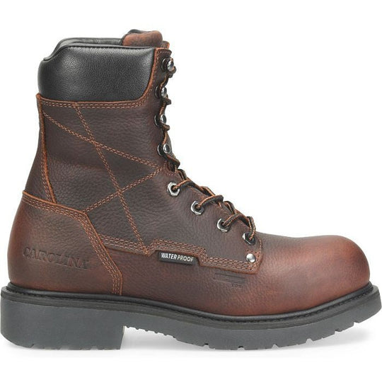 Carolina Dice 8" Composite Toe Waterproof Work Boot - Slip Resistant - Brown CA6512 8 / Medium / Dark Brown - Overlook Boots