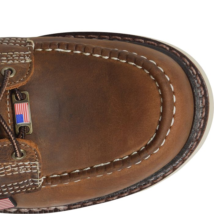 Carolina Men's Domestic 8" Soft Toe Moc Toe Work Boot- Brown- CA8012  - Overlook Boots